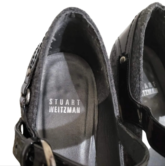 Stuart Weitzman Charcoal and Glossy Black Wedges - Picture 6 of 9